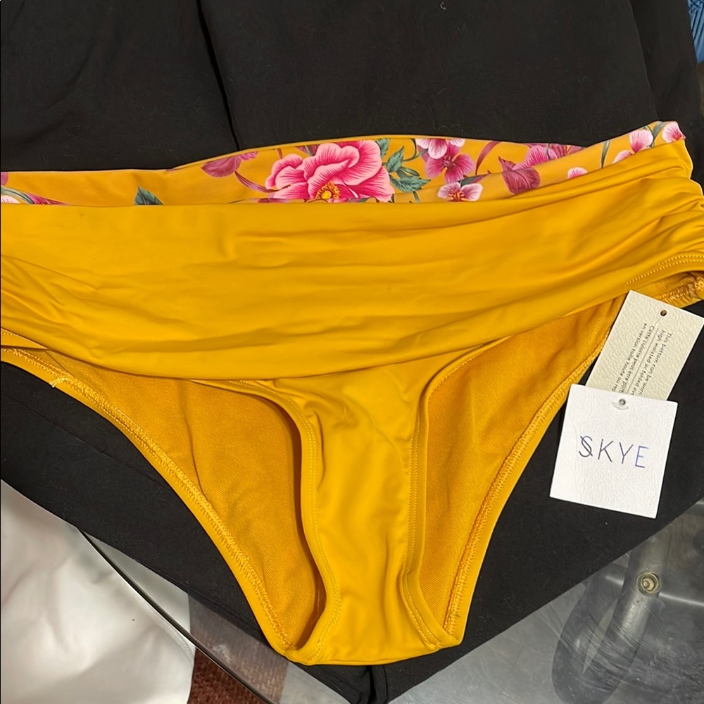 Yellow Floral Bikini Bottom